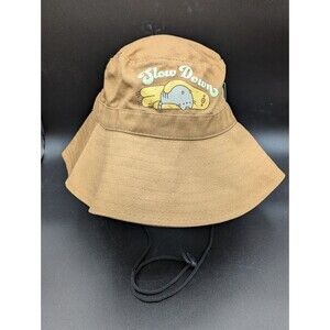 Pusheen Brown Bucket Hat Slow Down Sloth Box Spring 2022 Exclusive NWT